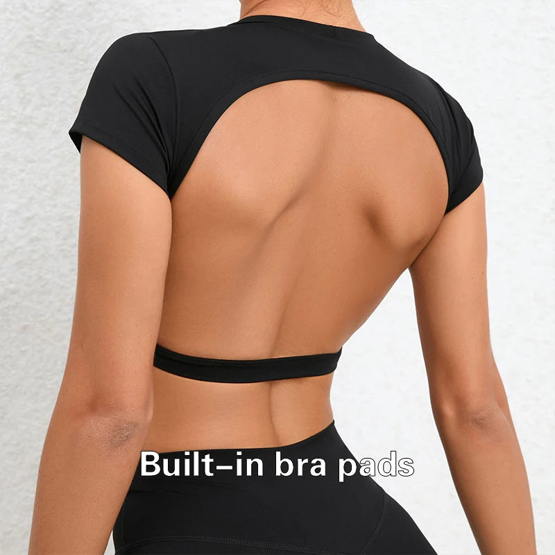 Backless Yoga Clothing Sport Crop Tops