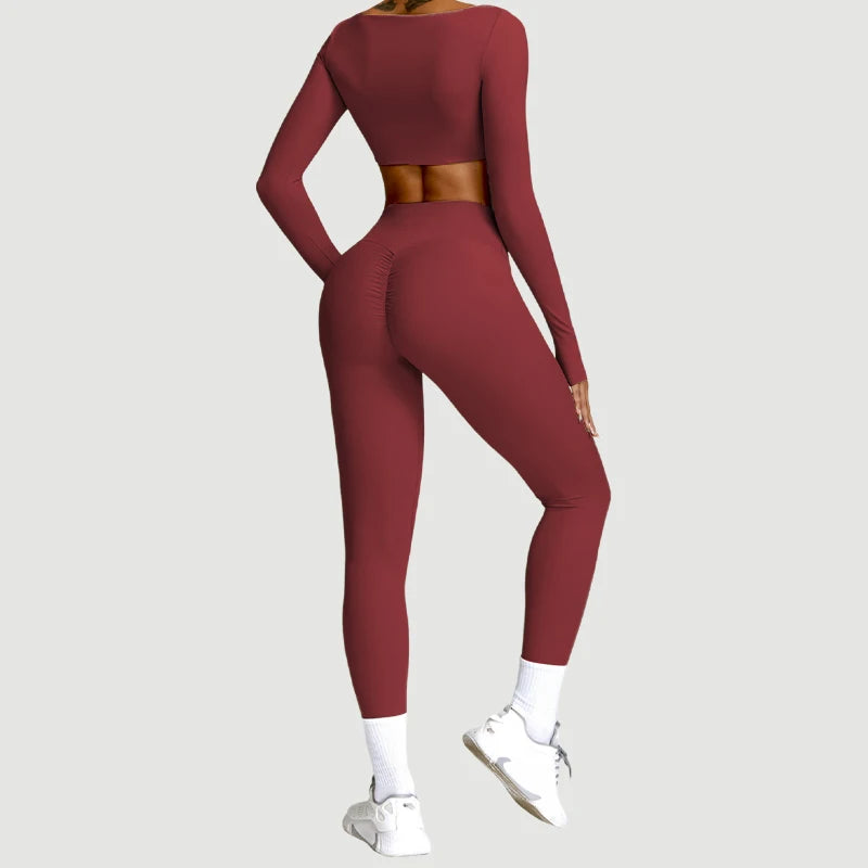 Set Yoga Suit Sports Long Sleeve