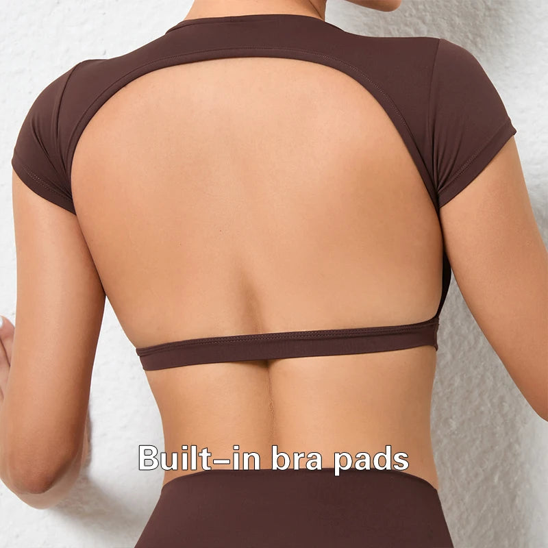 Backless Yoga Clothing Sport Crop Tops