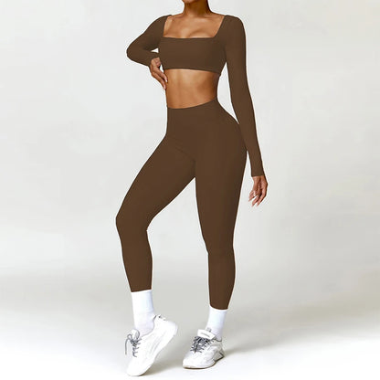 Set Yoga Suit Sports Long Sleeve