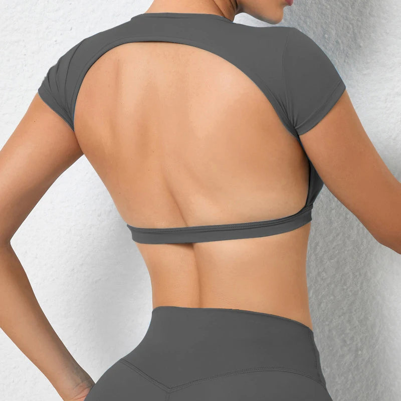 Backless Yoga Clothing Sport Crop Tops